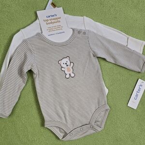 NWT  NEWBORN  2P LS BODYSUITS BABY BOY Teddy Bear & I Love Mommy (Q4)